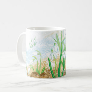 ガランサス・ニワリスイラストレーション コーヒーマグカップ