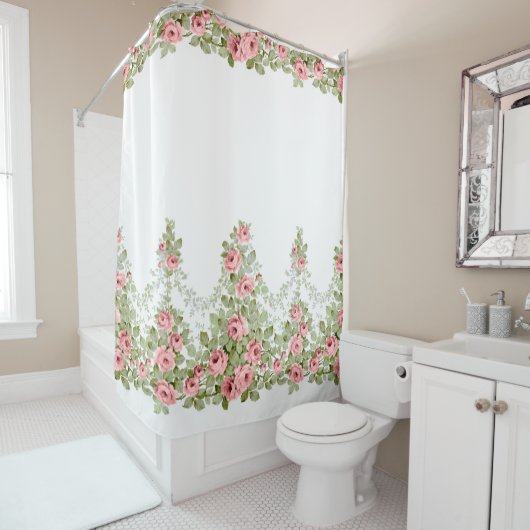 ガランズオブブルーエレガントバラ シャワーカーテン (インサイチュ)