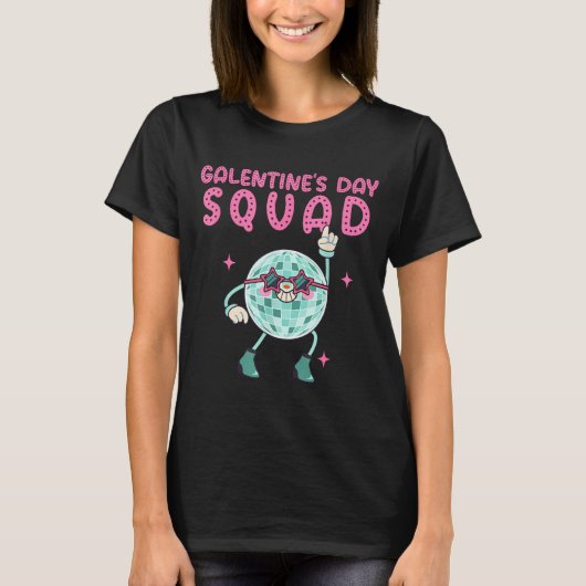 ガランティーンズデイのお友達 ディスコボールデザイン Tシャツ (正面)