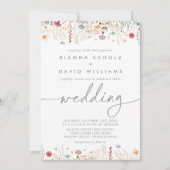 ガラント マルチカラー ワイルドフラワー フロント & バック ウェディング 招待状 (正面)