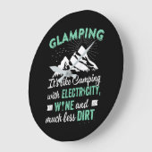 ガランピング電気ワインでキャンプみたいA ラージ壁時計 (傾斜)