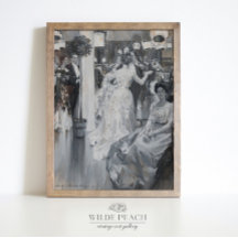 ガラヴィンテージファッション絵画の女性ポスター