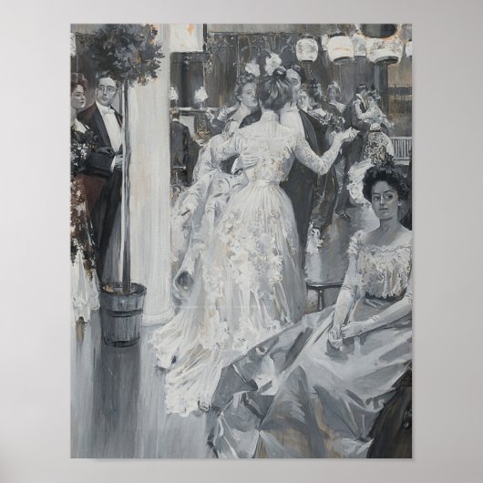 ガラヴィンテージファッション絵画の女性ポスター ポスター (正面)