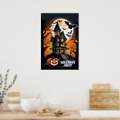 ガラ幽霊のよく出る、ハローウィンパーティ ポスター (キッチン)