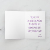 ガラ最高のルガールエバー誕生日フォトパープルグラデーション シーズンカード (内部)