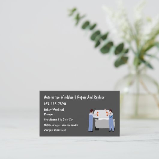 ガラ車のスの修理と交換 名刺 (スタンド正面)