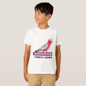 ガラ鮮やか：オシュターのピンクと灰色のコカトゥー Tシャツ (正面フル)