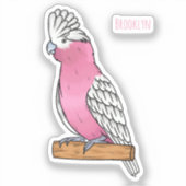 ガラ鳥の漫画イラストレーション シール (正面)