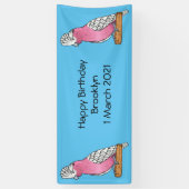 ガラ鳥の漫画イラストレーション 横断幕 (縦)