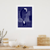 ガラ・コカトス(ロゼカケトー)ヴィンテージ・ウッドカット ポスター (キッチン)