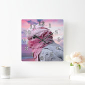 ガラ·コッカトー スクエア壁時計 (ホーム)