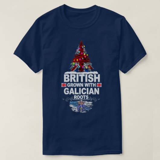 ガリシアのためにガリシアの根の贈り物で栽培された英国 Tシャツ (デザイン正面)