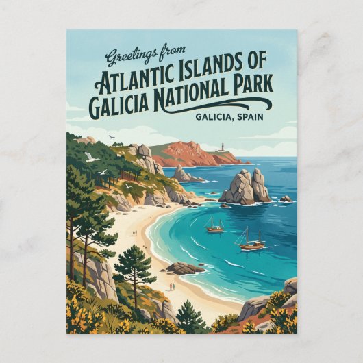 ガリシアの大西洋諸島国立公園 スペイン ポストカード (正面)