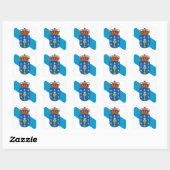 ガリシア国旗 スクエアシール (シート)