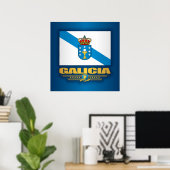 ガリシア国旗 ポスター (ホームオフィス)