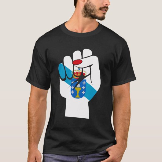 ガリシア ガリシア旗 Bandeira Do Orgullo Galego W Tシャツ (正面)