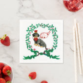 ガリバーの金髪ダックスシャントのクリスマスナプキン スタンダードカクテルナプキン (インサイチュ)