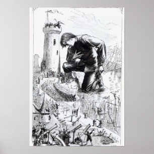 ガリバー旅行記のイラストレーション ポスター