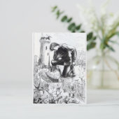 ガリバー旅行記のイラストレーション ポストカード (スタンド正面)