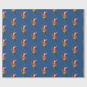 ガリミマス恐竜に乗るサンタクロース ラッピングペーパー (フラット)