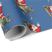 ガリミマス恐竜に乗るサンタクロース ラッピングペーパー (ロールコーナー)