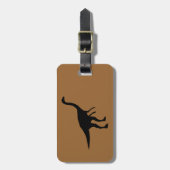 ガリミムス恐竜のシルエット ラゲッジタグ (正面縦)