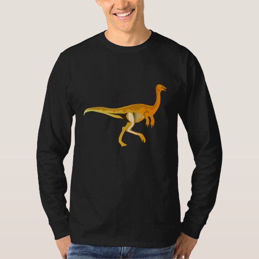 ガリミムス抽象芸術恐竜デザイン Tシャツ (正面)