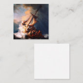 ガリラヤのレンブラントの海絵画の嵐 スクエア名刺 (正面/裏面)