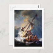 ガリラヤの嵐の海のキリスト ポストカード (正面/裏面)