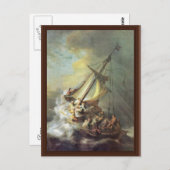 ガリラヤの海の嵐。レンブラント・ヴァン ポストカード (正面/裏面)