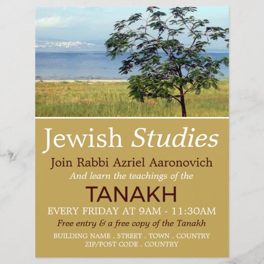 ガリラヤの海，イスラエル，ユダヤ教，ユダヤ勉強 チラシ (正面)