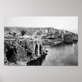 ガリラヤ海の古いティベリヤ ポスター