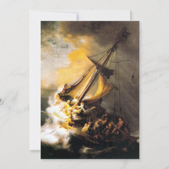 ガリラヤ海の嵐の中のキリスト – レンブラント (正面)