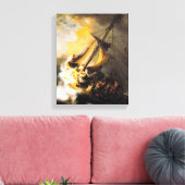 ガリラヤ海の嵐の中のキリスト – レンブラント キャンバスプリント (インサイチュ (リビング))