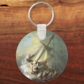 ガリラヤ海の嵐の中のキリスト – レンブラント キーホルダー (正面)