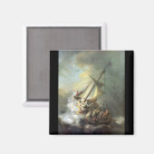 ガリラヤ海の嵐の中のキリスト – レンブラント マグネット (正面/裏面)