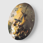 ガリラヤ海の嵐の中のキリスト – レンブラント ラージ壁時計 (傾斜)