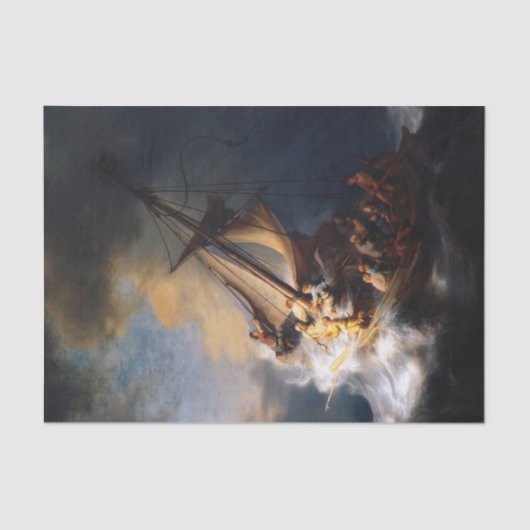 ガリラヤ海の嵐の中のキリスト， 1633 薄葉紙 (正面)