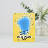 ガリラヤ海イスラエルの地図ポスター ポストカード (スタンド正面)