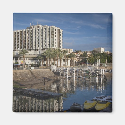 ガリラヤ湖ティベリアスの水辺、夜明け マグネット (正面)