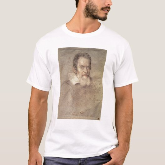 ガリレオ・ガリレイの天文学者のポートレート Tシャツ (正面)