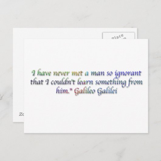 ガリレオ・ガリレイの引用文 ポストカード (正面/裏面)