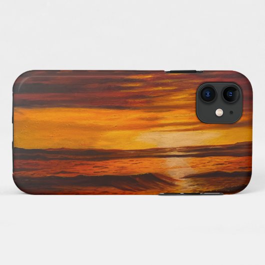 ガリー・ポリングによる鮮やかなオレンジ色の夕日 Case-Mate iPhoneケース (裏面(横))