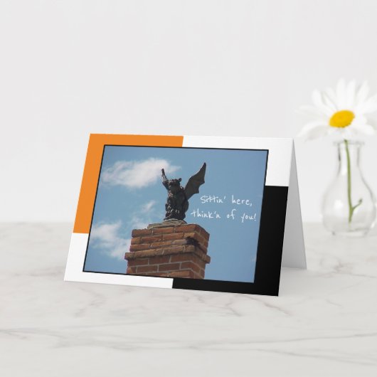 ガルゴイルファニーハロウィーンカード カード (小さな植物)