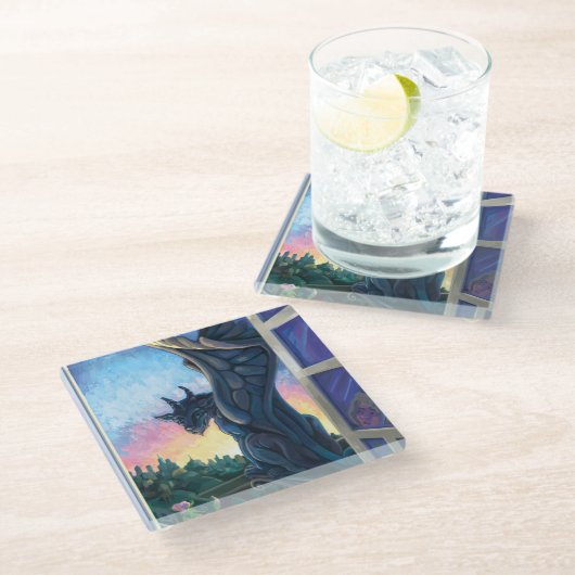 ガルゴイレガーディアンアート ガラスコースター (アングル)