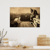 ガルゴイレノートルダムパリフランス1912ヴィンテージ ポスター (キッチン)