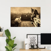 ガルゴイレノートルダムパリフランス1912ヴィンテージ ポスター (ホームオフィス)