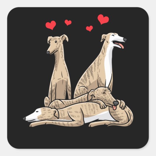 ガルゴエスパノールドッグスペインのシイグサウンド スクエアシール (正面)