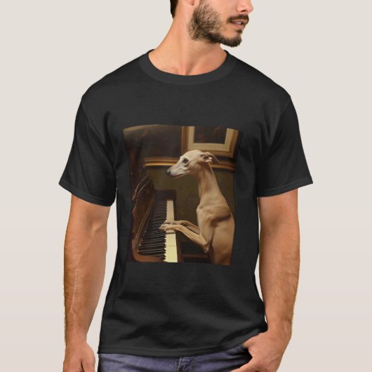ガルゴ ピアノ 犬 Tシャツ (正面)