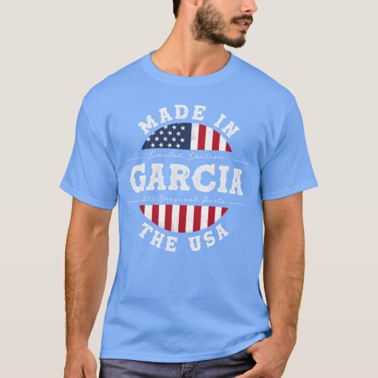 ガルシア 名前 愛国 アメリカ製 イン・ザ・USA レトロ Tシャツ (正面)